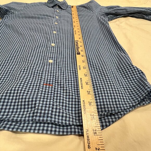 Tommy Hilfiger Blue Checkered Long Sleeve Button Up Shirt Mens Size XS - Picture 10 of 13
